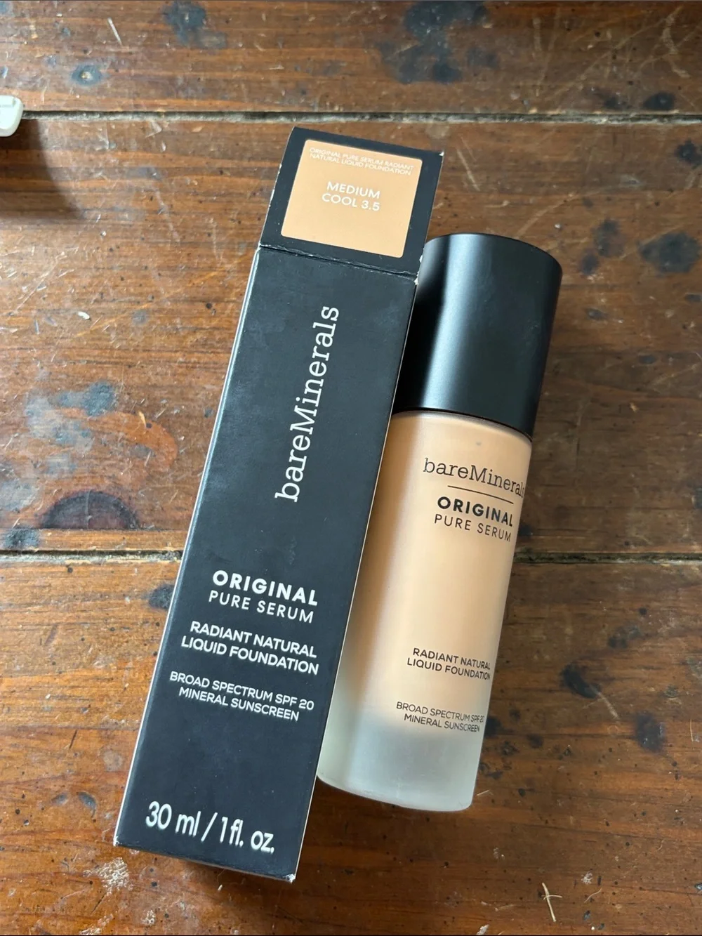 💕💋Bareminerals Original Pure Serum Liquid Foundation Medium Cool 3.5